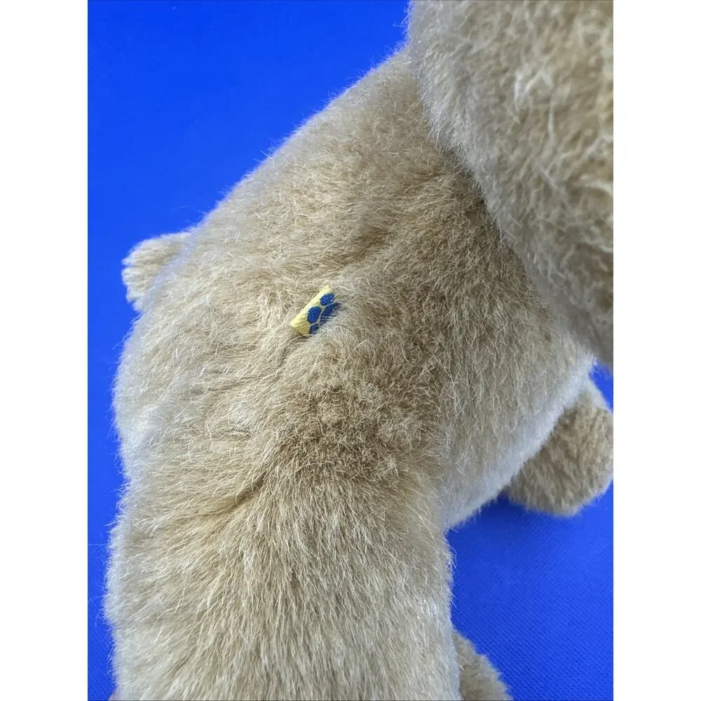 VTG 90s Build a Bear Beige Tan 14” Bear Plush with Pink Black Sequin Dress Shoes